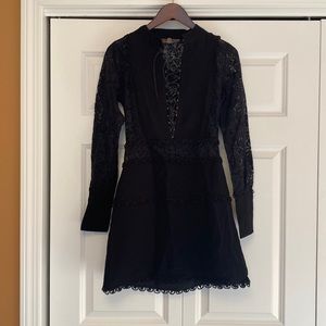 EUC For Love and Lemons black lace mini dress